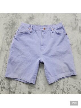 Vintage Wrangler Shorts Womens 14 Purple High Rise Bermuda Jorts Mom‎ Casual 80s
